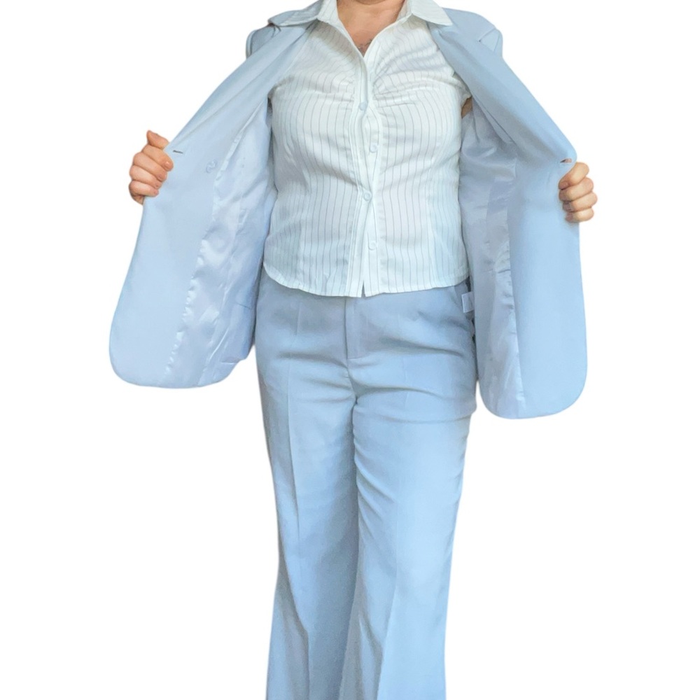 Chic Sky Blue Women's Pantsuit - Picture 4 of 11